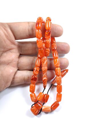 Muhammed Tacir Usta İşi İmzalı Mühürlü Rengin Zirvesi Bir Sıkma Kehribar