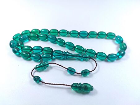 Abdullah Başkale Usta İşi Sikkeli Zar Kehribar Yeşil Sistemli