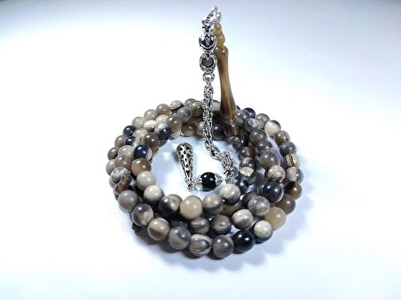 Gümüş Kaplama Püskül Kombinli Bufalo Namaz Tesbihi