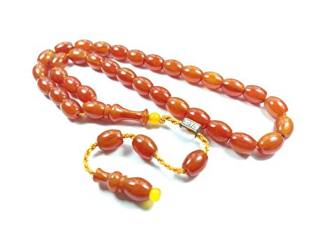 Mahmud Zeyzun Usta İşi İmzalı (İmzası Gümüştür) Sıkma Kehribar Model 2323