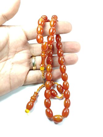 Mahmud Zeyzun Usta İşi İmzalı (İmzası Gümüştür) Sıkma Kehribar Model 2323