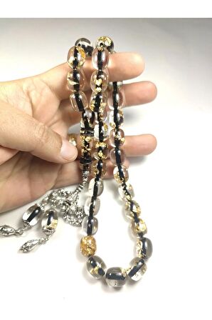 Gümüş Kaplama Püsküllü Yenilebilir Altın Parçacıklı İri Boy Ateş-i Kehribar Sertifikalı No 4006