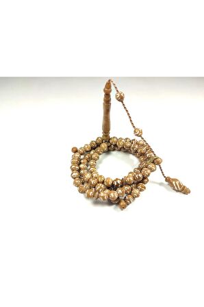 Mustafa Uysal Usta Eseri Kalem İşlemeli Kuka Namaz Tesbihi Sertifikalı 4543