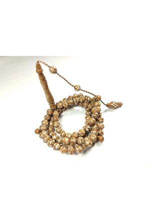 Mustafa Uysal Usta Eseri Kalem İşlemeli Kuka Namaz Tesbihi Sertifikalı 4543