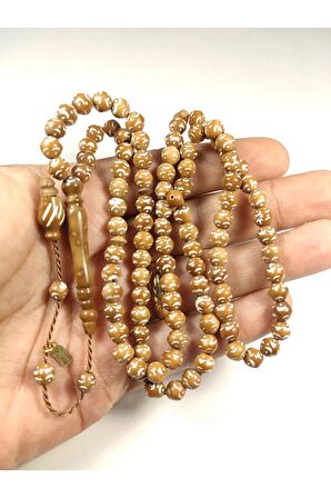 Mustafa Uysal Usta Eseri Kalem İşlemeli Kuka Namaz Tesbihi Sertifikalı 4543