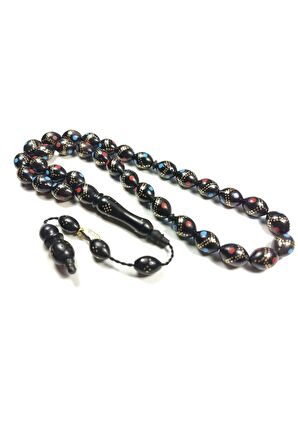 Mustafa Uysal Usta Eseri Gümüş Çakım Mineli İnci Siyahı Kuka Sertifikalı 4548