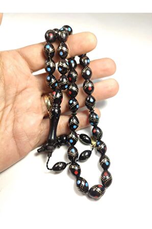 Mustafa Uysal Usta Eseri Gümüş Çakım Mineli İnci Siyahı Kuka Sertifikalı 4548