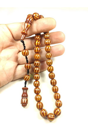 Muhammed Dabbas Usta Eseri İmzalı Kalem Oyma İşçilikli Sıkma Kehribar Sertifikalı 5567