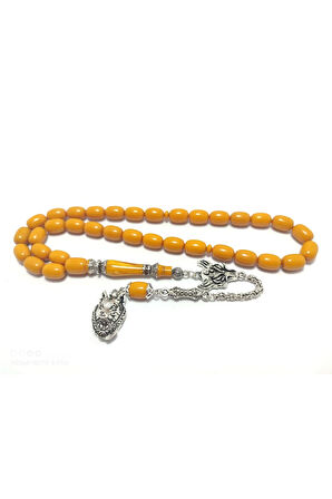 Şevket Alkan Usta Eseri 925 Ayar Gümüş Nakkaş  Sıkma Kehribar Sertifikalı 6268