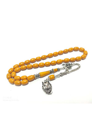 Şevket Alkan Usta Eseri 925 Ayar Gümüş Nakkaş  Sıkma Kehribar Sertifikalı 6268