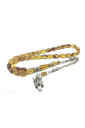 Şevket Alkan Usta Eseri 925 Ayar Gümüş Nakkaş  Sıkma Kehribar Sertifikalı 6270