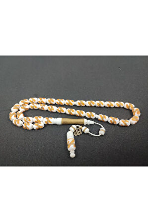 İskeçeli Cemil Usta Eseri Mineli ve Gümüş Sarmal Naturel  Deve Kemiği Sertifikalı 6357