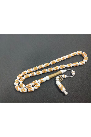 İskeçeli Cemil Usta Eseri Mineli ve Gümüş Sarmal Naturel  Deve Kemiği Sertifikalı 6357