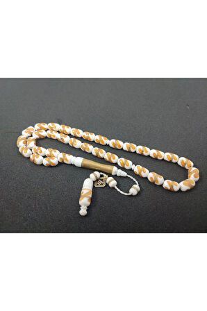 İskeçeli Cemil Usta Eseri Mineli ve Gümüş Sarmal Naturel  Deve Kemiği Sertifikalı 6357