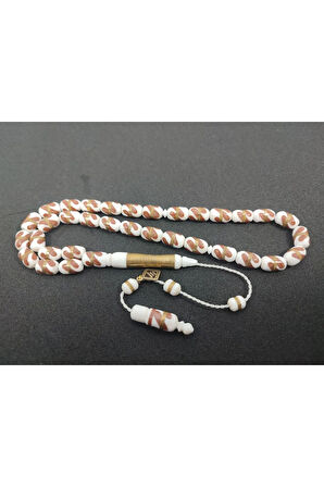 İskeçeli Cemil Usta Eseri Mineli ve Gümüş Sarmal Naturel  Deve Kemiği Sertifikalı 6359