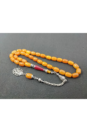 Şevket Alkan Usta Eseri 925 Ayar Gümüş Nakkaş Sıkma Kehribar Sertifikalı 6402