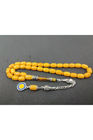 Şevket Alkan Usta Eseri 925 Ayar Gümüş Nakkaş Sıkma Kehribar Sertifikalı 6403