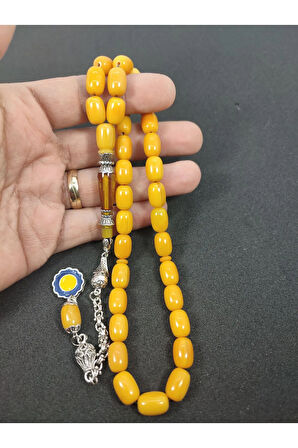 Şevket Alkan Usta Eseri 925 Ayar Gümüş Nakkaş Sıkma Kehribar Sertifikalı 6403