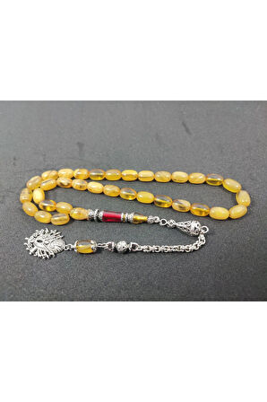 Şevket Alkan Usta Eseri 925 Ayar Gümüş Nakkaş Sıkma Kehribar Sertifikalı 6408