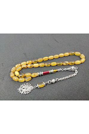 Şevket Alkan Usta Eseri 925 Ayar Gümüş Nakkaş Sıkma Kehribar Sertifikalı 6408