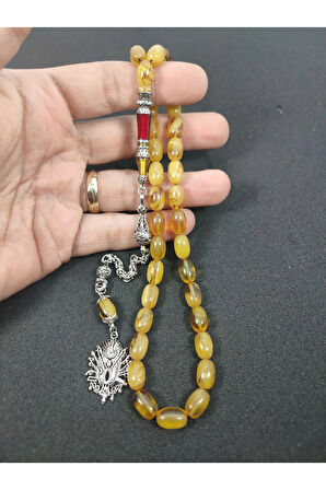 Şevket Alkan Usta Eseri 925 Ayar Gümüş Nakkaş Sıkma Kehribar Sertifikalı 6408