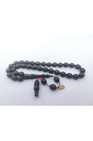 Mustafa Uysal Usta Eseri İri Boy Kuru Torna El İşi Şimşir Ağacı Tesbih Sertifikalı 6455