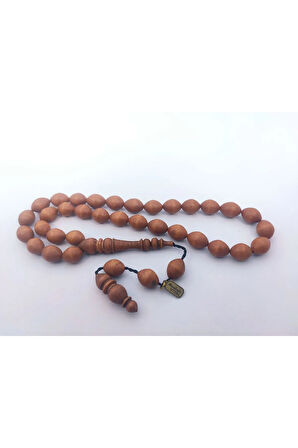 Mustafa Uysal Usta Eseri İri Boy Kuru Torna El İşi Şimşir Ağacı Tesbih Sertifikalı 6456