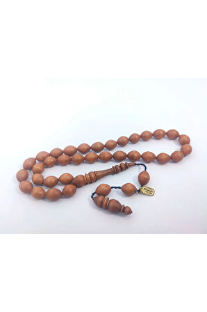 Mustafa Uysal Usta Eseri İri Boy Kuru Torna El İşi Şimşir Ağacı Tesbih Sertifikalı 6456