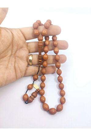 Mustafa Uysal Usta Eseri İri Boy Kuru Torna El İşi Şimşir Ağacı Tesbih Sertifikalı 6456