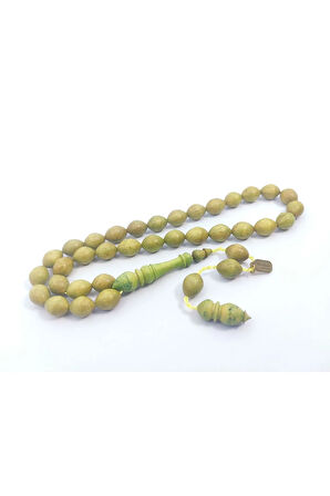 Mustafa Uysal Usta Eseri İri Boy Kuru Torna El İşi Şimşir Ağacı Tesbih Sertifikalı 6458