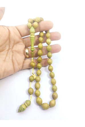 Mustafa Uysal Usta Eseri İri Boy Kuru Torna El İşi Şimşir Ağacı Tesbih Sertifikalı 6458