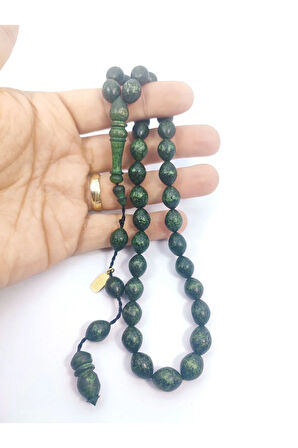 Mustafa Uysal Usta Eseri İri Boy Kuru Torna El İşi Şimşir Ağacı Tesbih Sertifikalı 6461