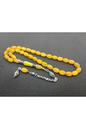 Şevket Alkan Usta Eseri 925 Ayar Gümüş Nakkaş Altın Varaklı Ateş-i Kehribar Sertifikalı 6776