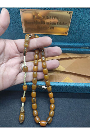 İsa Balkaya Usta Eseri VİP Özel Seri Gömme Kutulu Eski Sıkma Kehribar Sertifikalı 6799