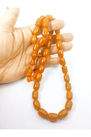 Ebu Zeyn Usta Eseri Eski Usül 12 Kat İpe Dizilmiş İri Boy Sıkma Kehribar Sertifikalı 6813