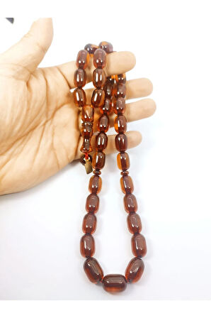 Ebu Zeyn Usta Eseri Eski Usül 12 Kat İpe Dizilmiş İri Boy Sıkma Kehribar Sertifikalı 6817