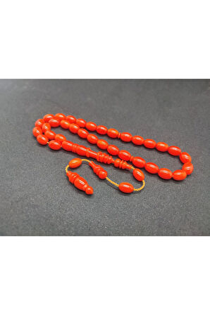 Ahmet Eryılmaz Usta Eseri 0.6 Delim Halkalı İmame 3 Kat Cilalı Sıkma Kehribar Sertifikalı 6865