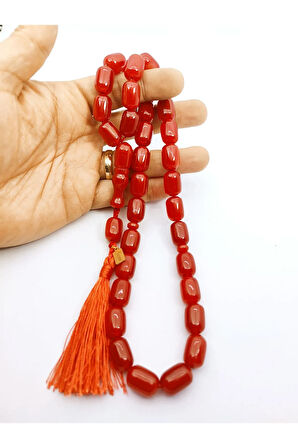 Ebu Zeyn Usta Eseri Eski Usül 12 Kat İpe Dizilmiş İri Boy Sıkma Kehribar  Sertifikalı 7189