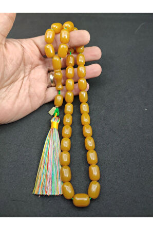 Ebu Zeyn Usta Eseri Eski Usül 12 Kat İpe Dizilmiş İri Boy Sıkma Kehribar Sertifikalı 7204