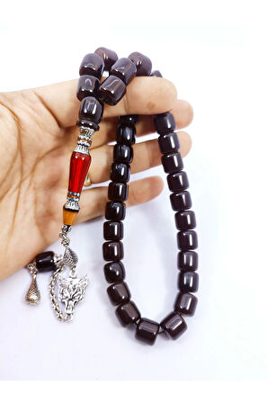 Şevket Alkan Usta Eseri 925 Ayar Gümüş Nakkaş İnci Siyahı Sıkma Kehribar Sertifikalı 7366