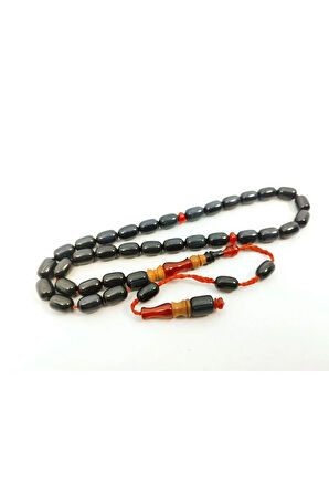 Emine Reşvani Usta Eseri İmame Hitame Eski Katalin İnci Siyahı Sıkma Kehribar Sertifikalı 7386