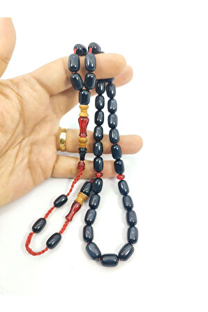 Emine Reşvani Usta Eseri İmame Hitame Eski Katalin İnci Siyahı Sıkma Kehribar Sertifikalı 7386