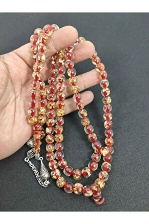 Başka Yerde Yok!!! Furkan Gül Usta Eseri Altın Varaklı 99 Habbe Ateş-i Kehribar Sertifikalı 7560