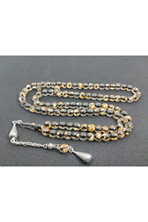 Başka Yerde Yok!!! Furkan Gül Usta Eseri Altın Varaklı 99 Habbe Ateş-i Kehribar Sertifikalı 7561