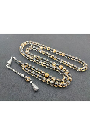 Başka Yerde Yok!!! Furkan Gül Usta Eseri Altın Varaklı 99 Habbe Ateş-i Kehribar Sertifikalı 7561