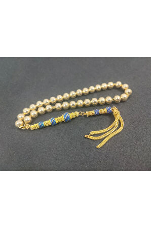 Şevket Alkan Usta Eseri İmame Nakkaş İp Zincir Düşük Ayar Gümüş Tesbih Sertifikalı 7677