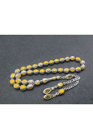 Bu Fiyata Yok! Kafes Model Mineli Düşük Ayar Gümüş Tesbih Sertifikalı 7698