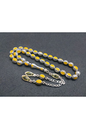 Bu Fiyata Yok! Kafes Model Mineli Düşük Ayar Gümüş Tesbih Sertifikalı 7698