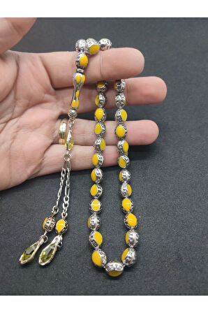 Bu Fiyata Yok! Kafes Model Mineli Düşük Ayar Gümüş Tesbih Sertifikalı 7698