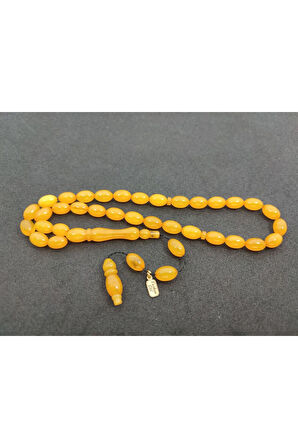 Furkan Gül Usta Eseri 0.6 Şeffaf Delim Çift Kat Cilalı Sıkma Kehribar Sertifikalı 7818